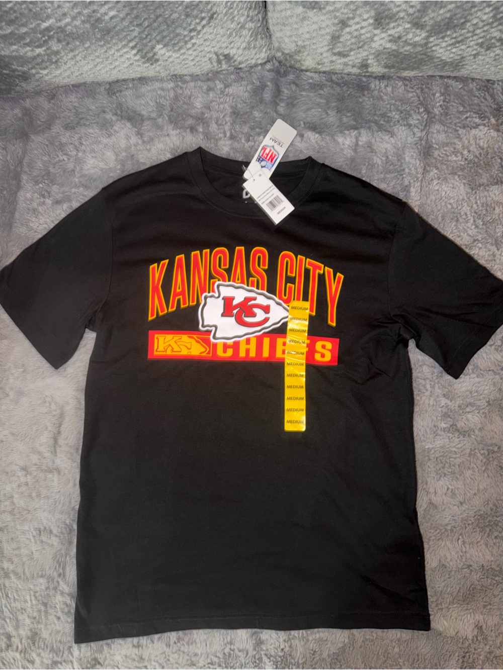 Kansas City Chiefs Black Graphic Tee with Red & Yellow Logo